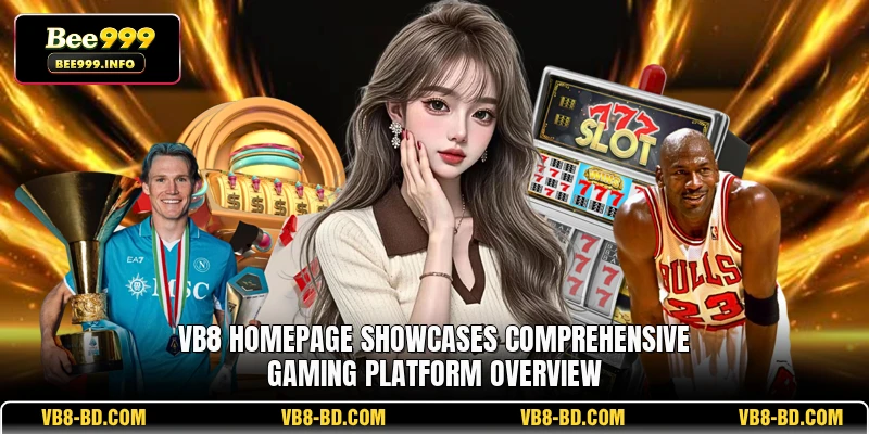VB8 homepage showcases comprehensive gaming platform overview