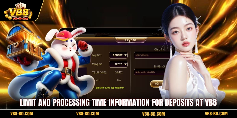Limit and processing time information for deposits at VB8